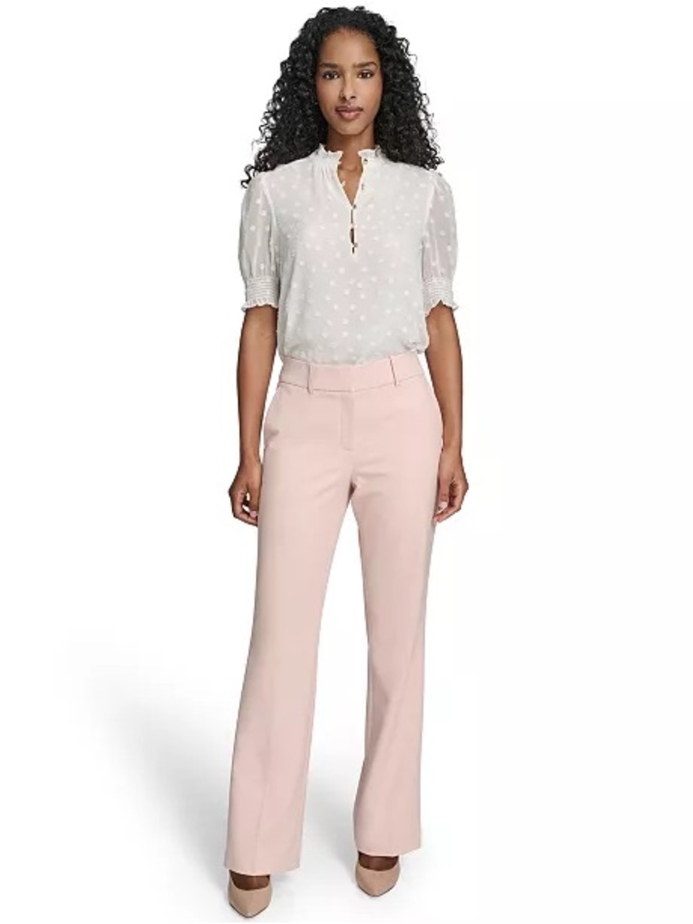 Tommy Hilfiger Light Pink Wide-Leg Trousers